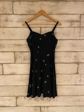 Old Navy black floral cami sundress, sweetheart neckline, adjustable straps